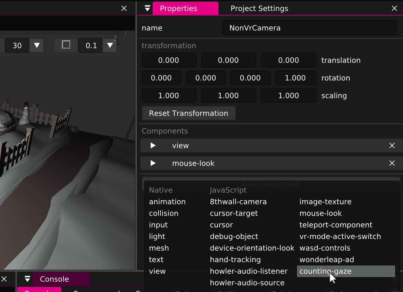Sceenshot: Getting Started JS - Add Custom Component