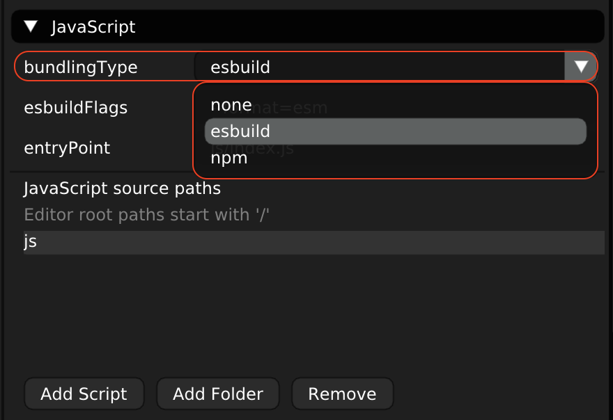 Bundling type setting in Wonderland Engine