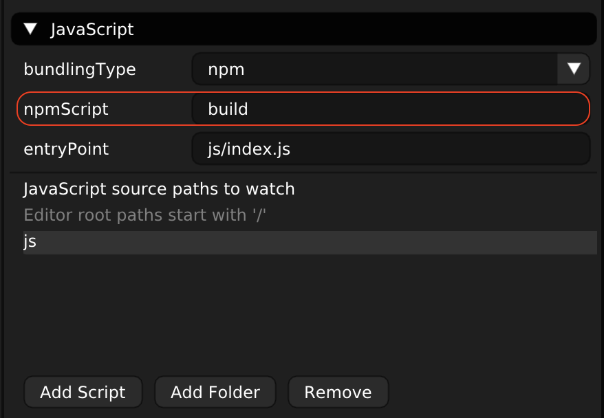 How to select the npm script